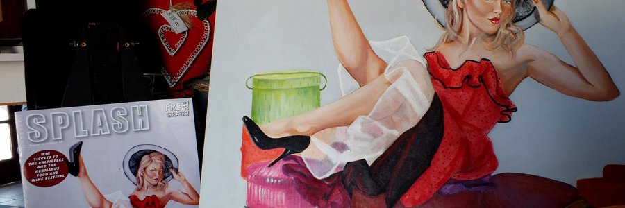  Die skildery van Susan le Roux Wagener wat volgrote op die Augustus-uitgawe van die Overberg Splash pryk